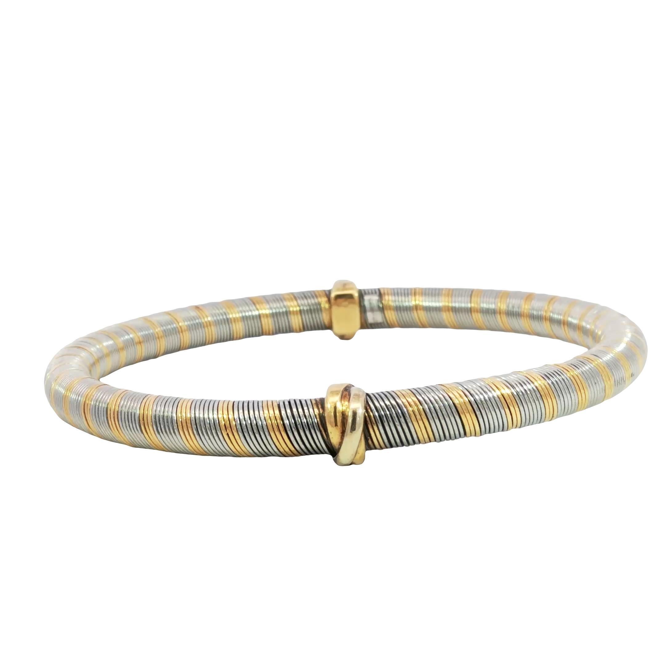 Cartier Créoles Trinity Motif Bracelet en or 18K et acier en vente 4