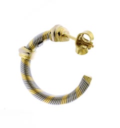 Cartier Créoles Trinity Motif Hoop Earrings in 18K Gold & Steel