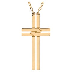 Cartier Collier pendentif croix en or jaune 18 carats