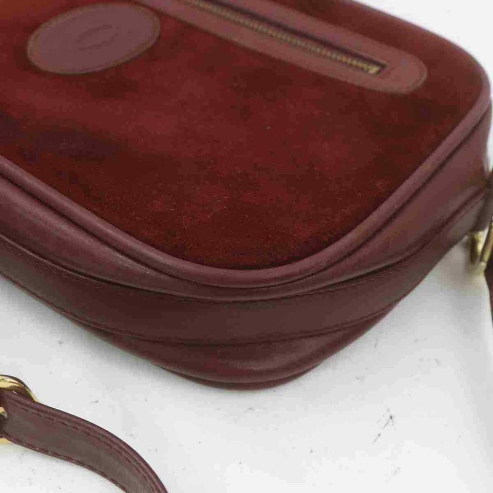 Cartier Crossbody 860030 Bordeaux Suede Leather Shoulder Bag 6