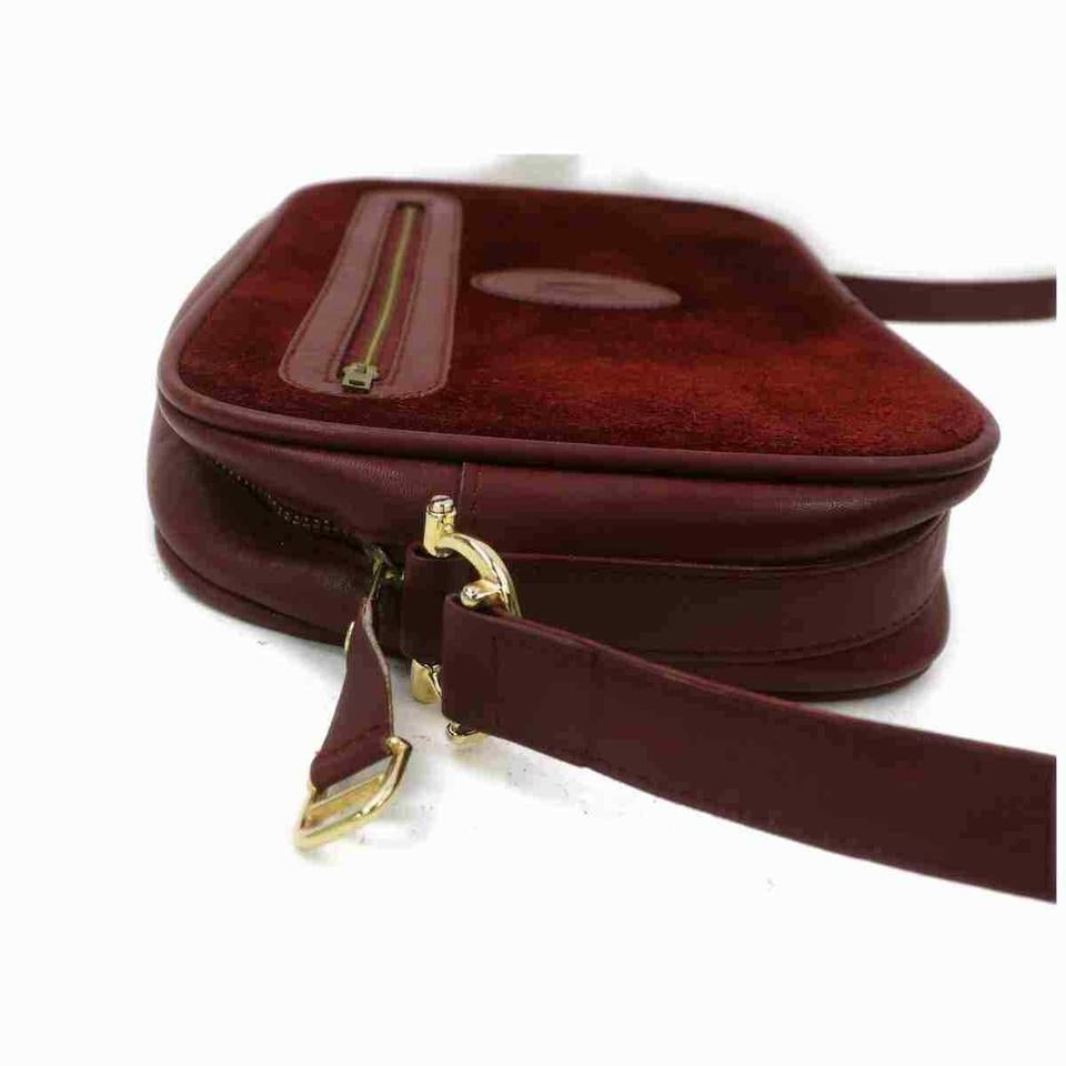 Cartier Crossbody 860030 Bordeaux Suede Leather Shoulder Bag 1