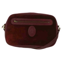Vintage Cartier Crossbody 860030 Bordeaux Suede Leather Shoulder Bag
