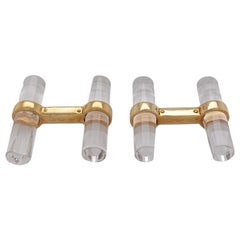 Gemelli Cartier Trinity in cristallo di rocca in oro giallo 18kt
