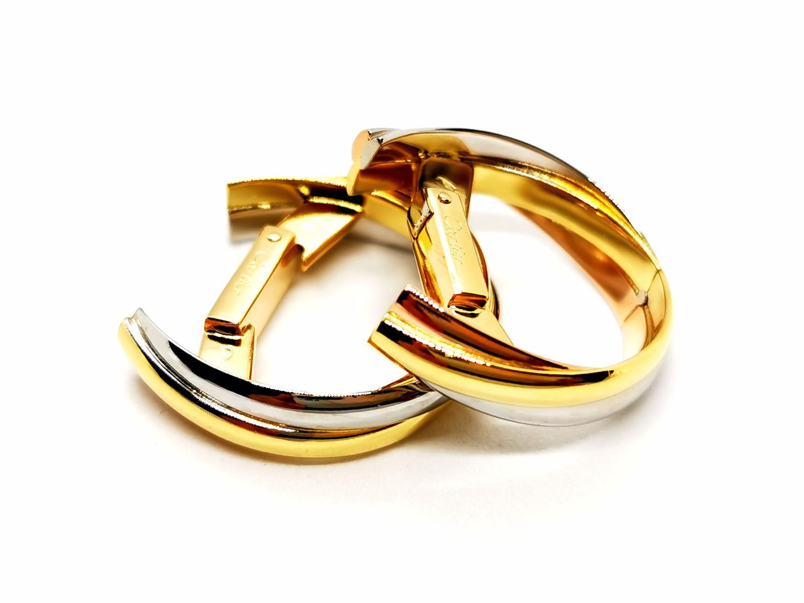 Men's Cartier Cufflinks Trinity White Gold For Sale