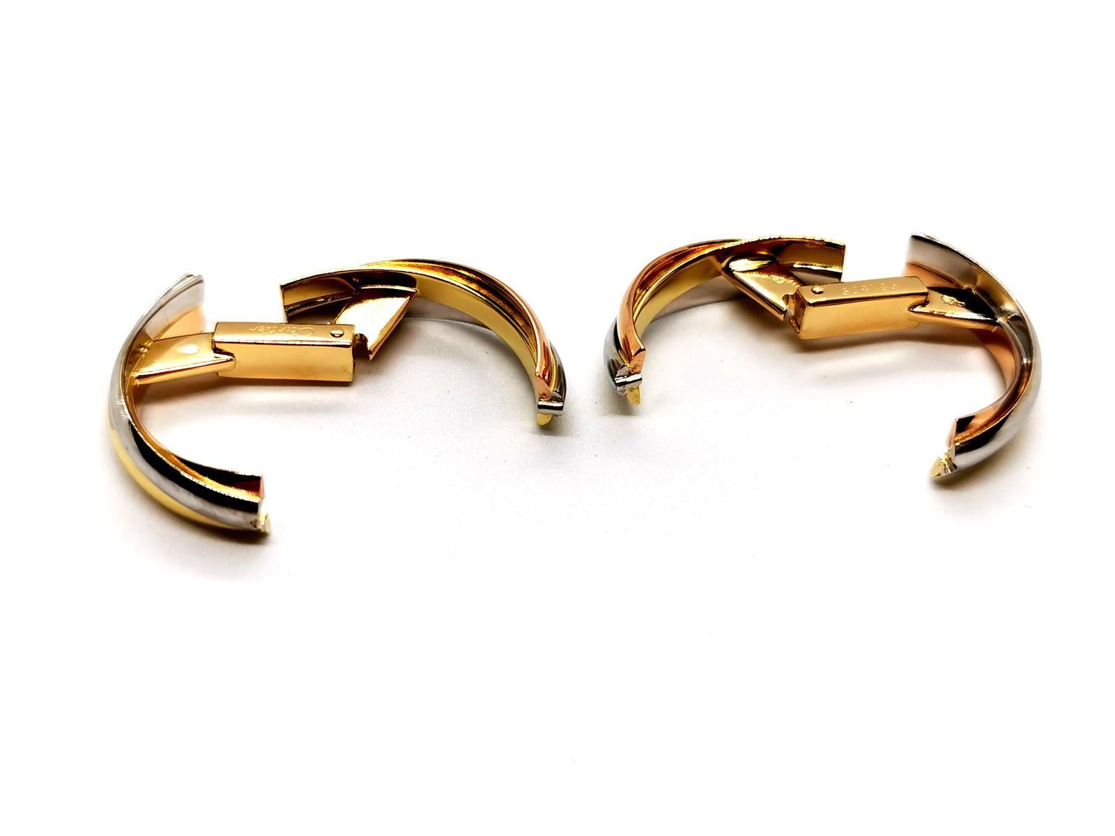 Cartier Cufflinks Trinity White Gold For Sale 4