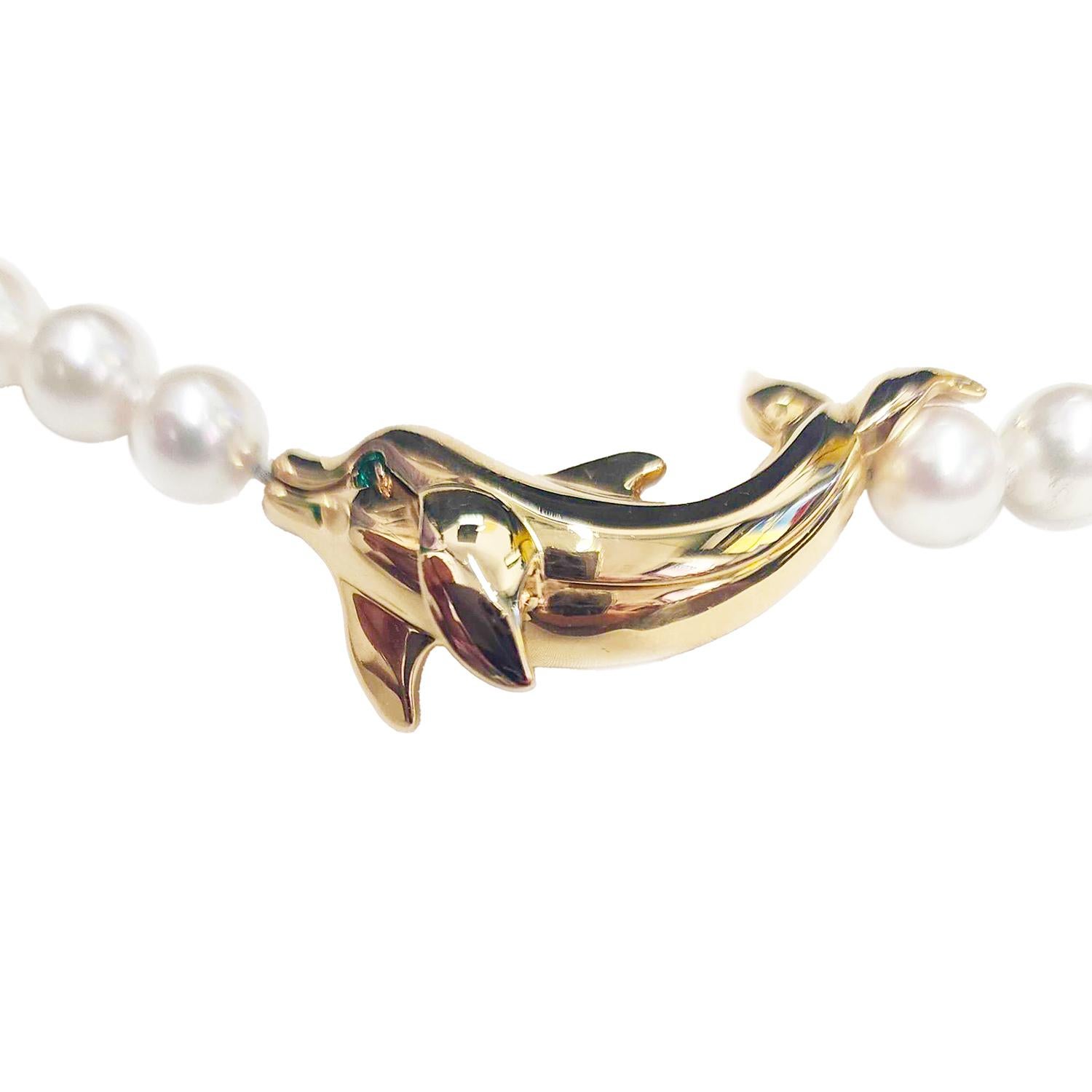 Cartier Cultured Akoya Pearl 'DOLPHIN' Necklace In Excellent Condition In New York, NY