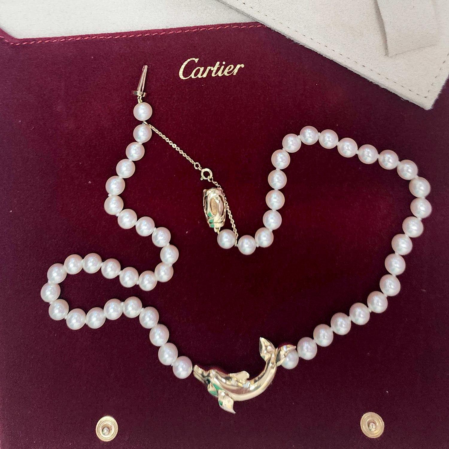 Cartier Cultured Akoya Pearl 'DOLPHIN' Necklace 1