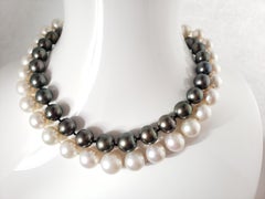 Cartier Cultured Pearl and Diamond Clasp Necklace