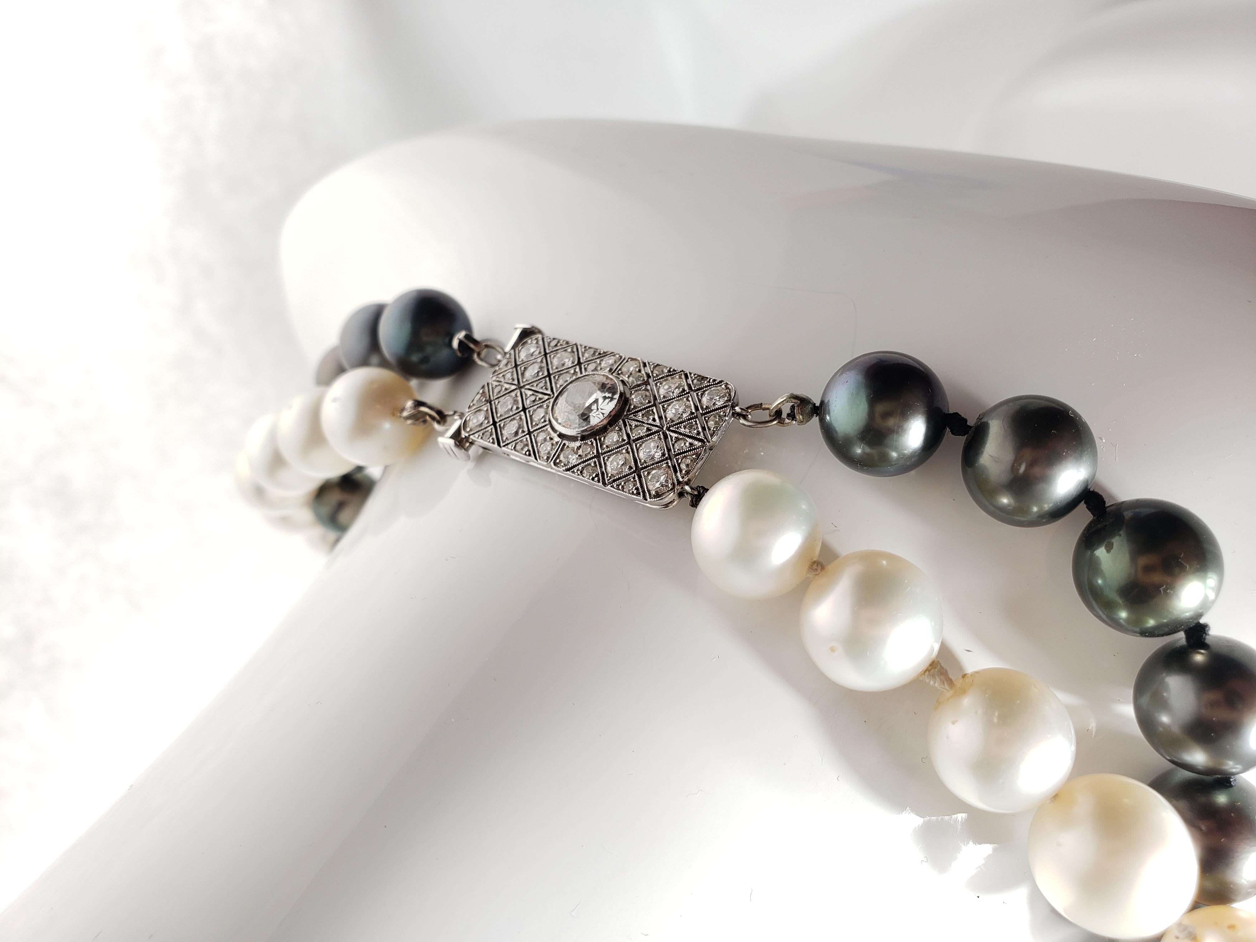 Contemporary Cartier Cultured Pearl and Diamond Clasp Necklace For Sale