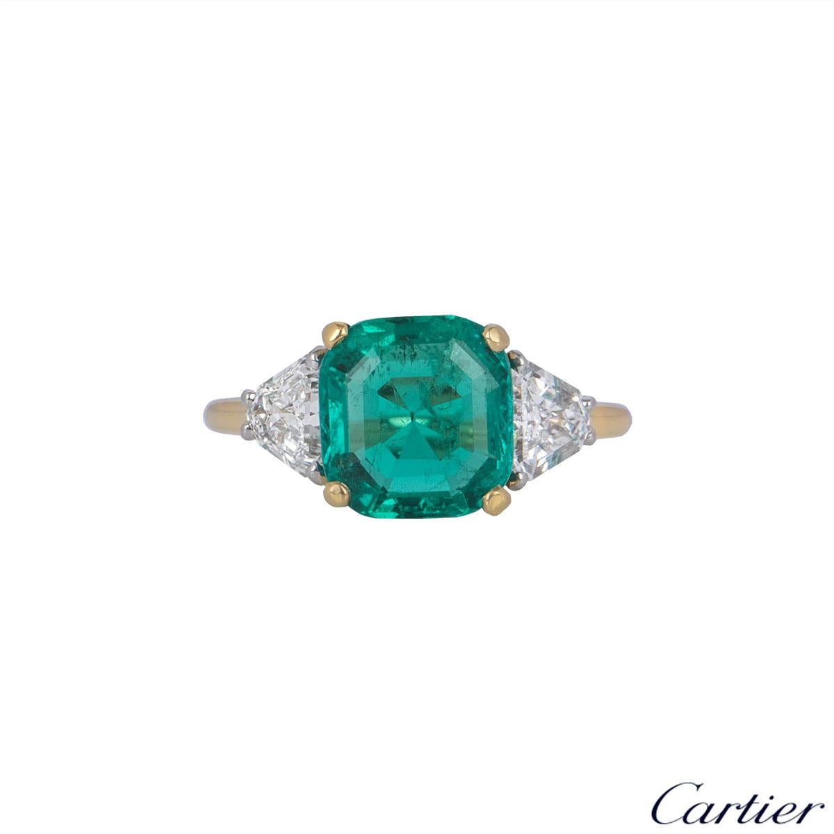 emerald cushion cut ring