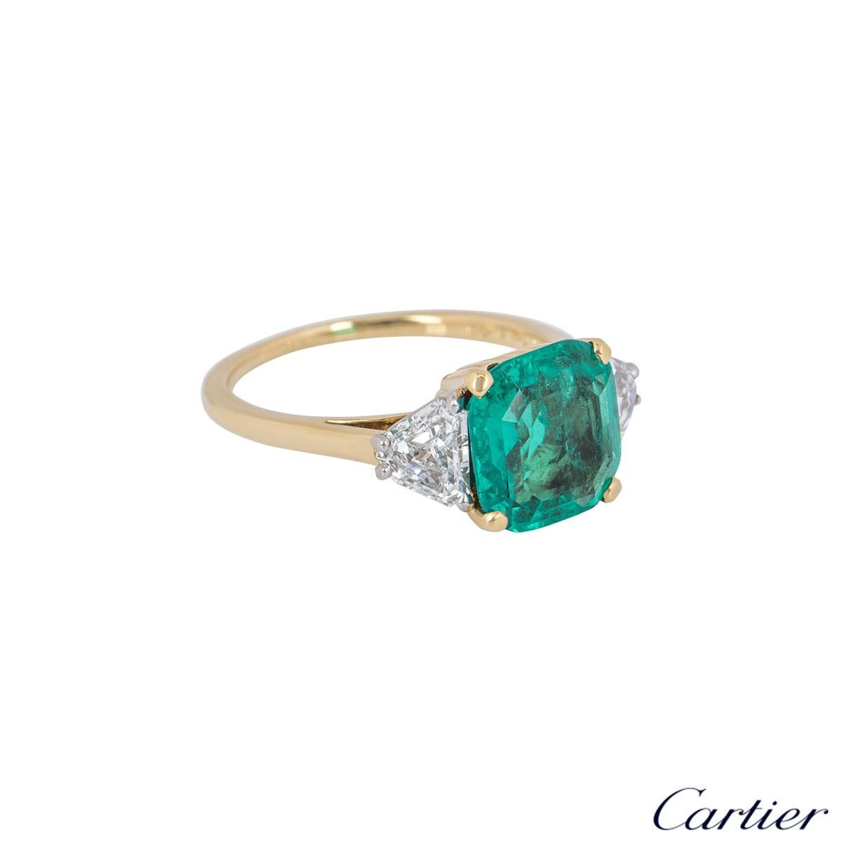 cushion emerald cut ring