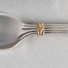 Cartier, Cutlery Flatware Set For 8 People Must Trinity Silver Metal 79 Pieces