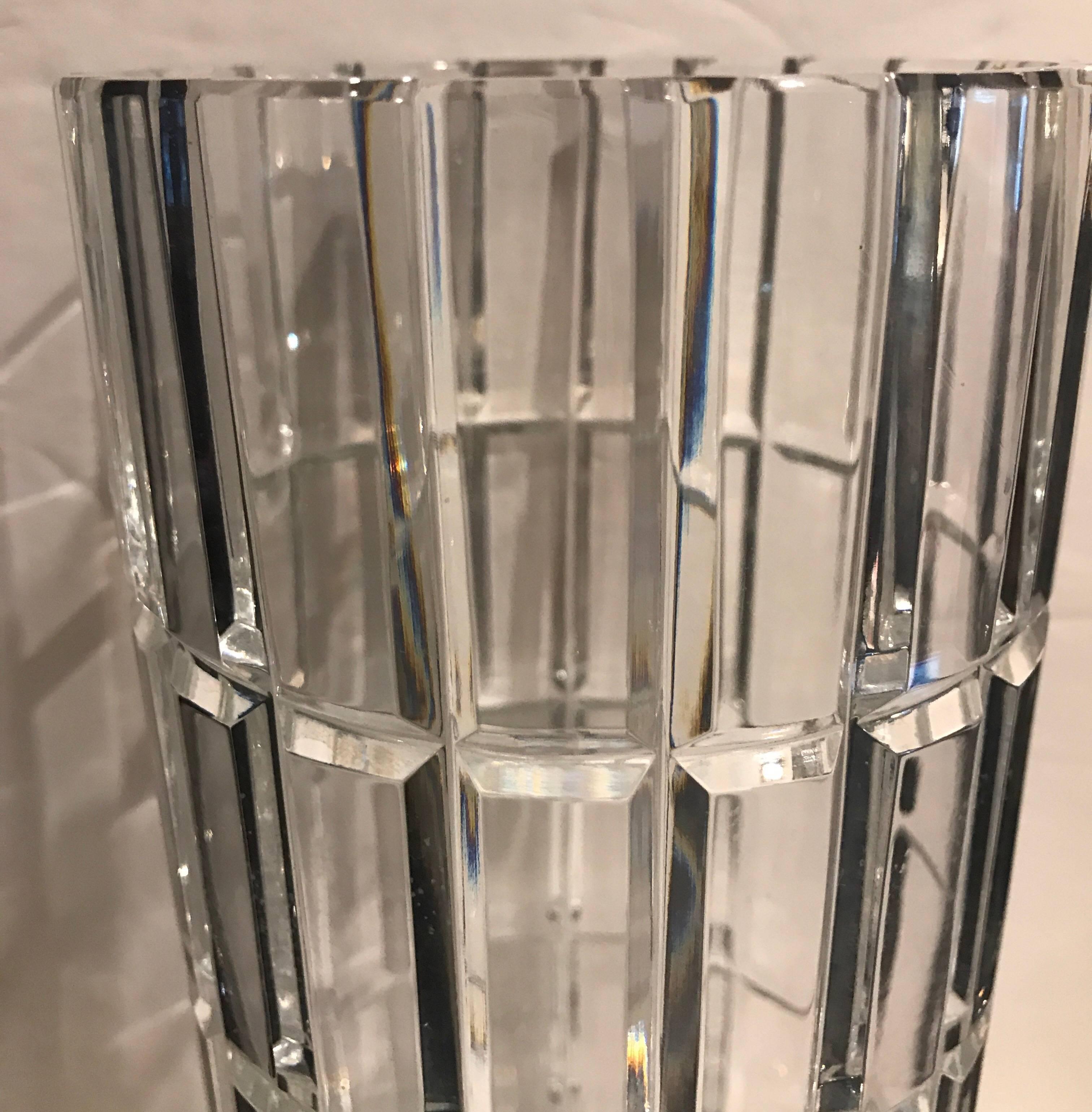 Moderne Vase cylindrique en cristal Cartier