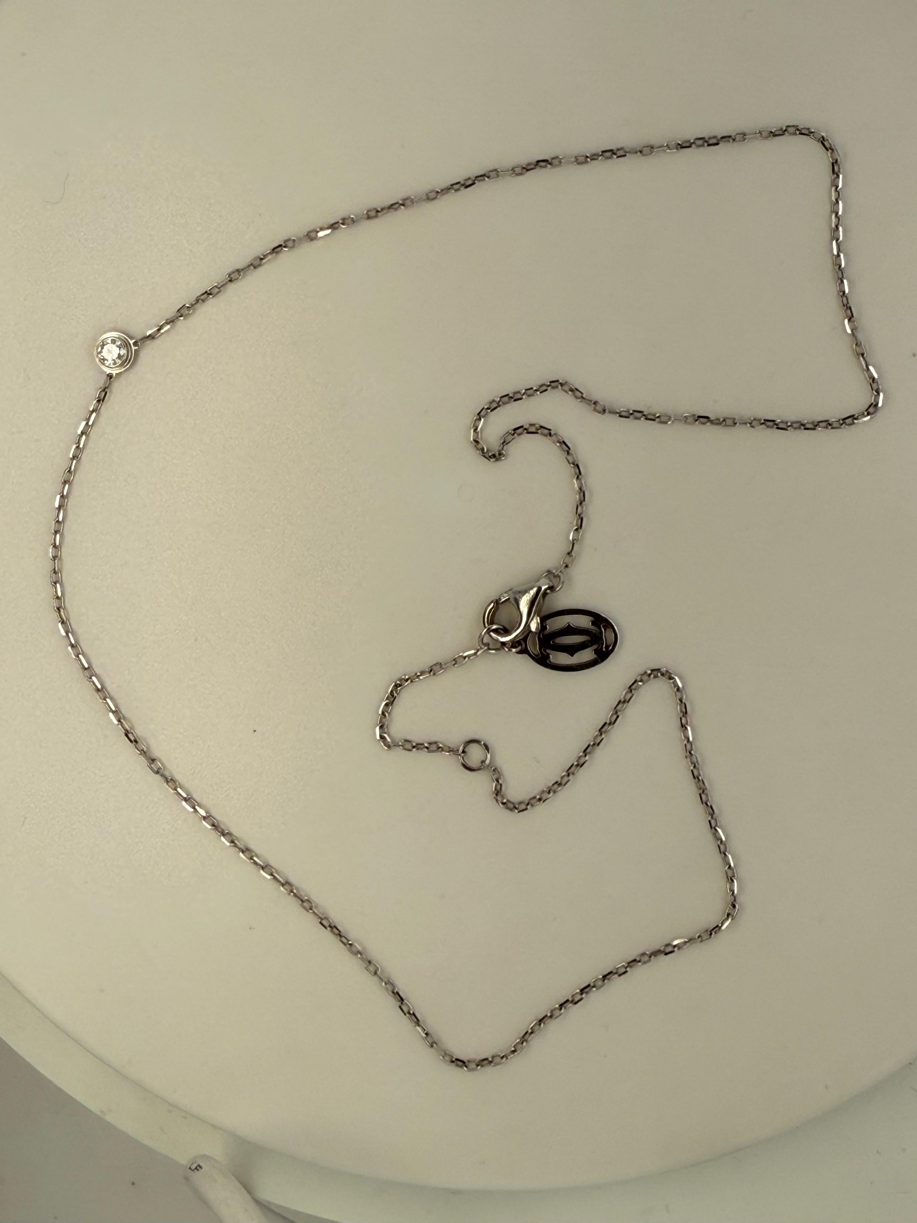 Cartier, D’ amour , A Diamond Pendant Necklace 18K White Gold For Sale 4