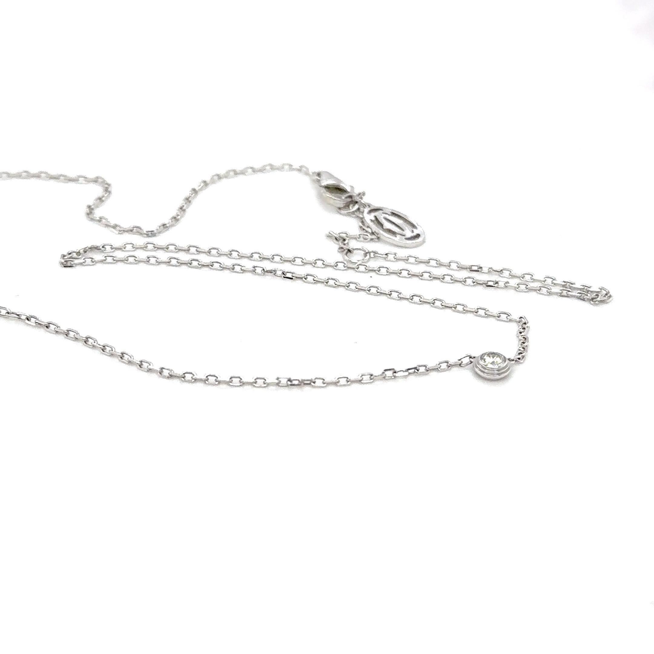 Cartier, D’ amour , A Diamond Pendant Necklace 18K White Gold For Sale 5