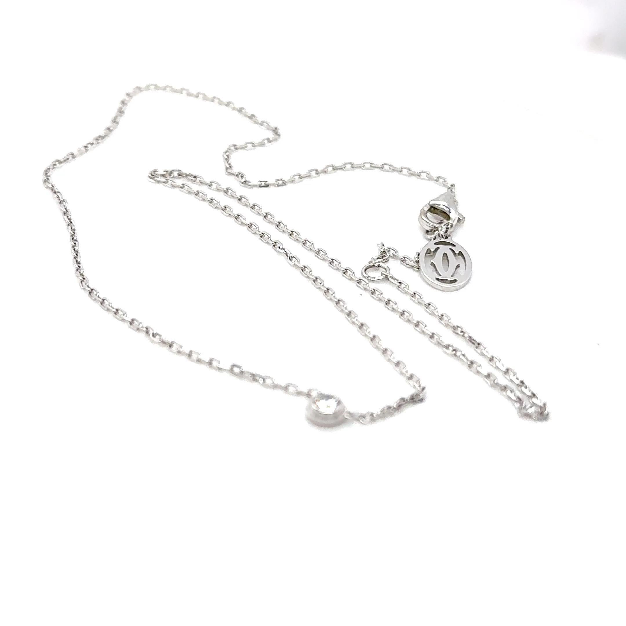 Cartier, D’ amour , A Diamond Pendant Necklace 18K White Gold For Sale 6