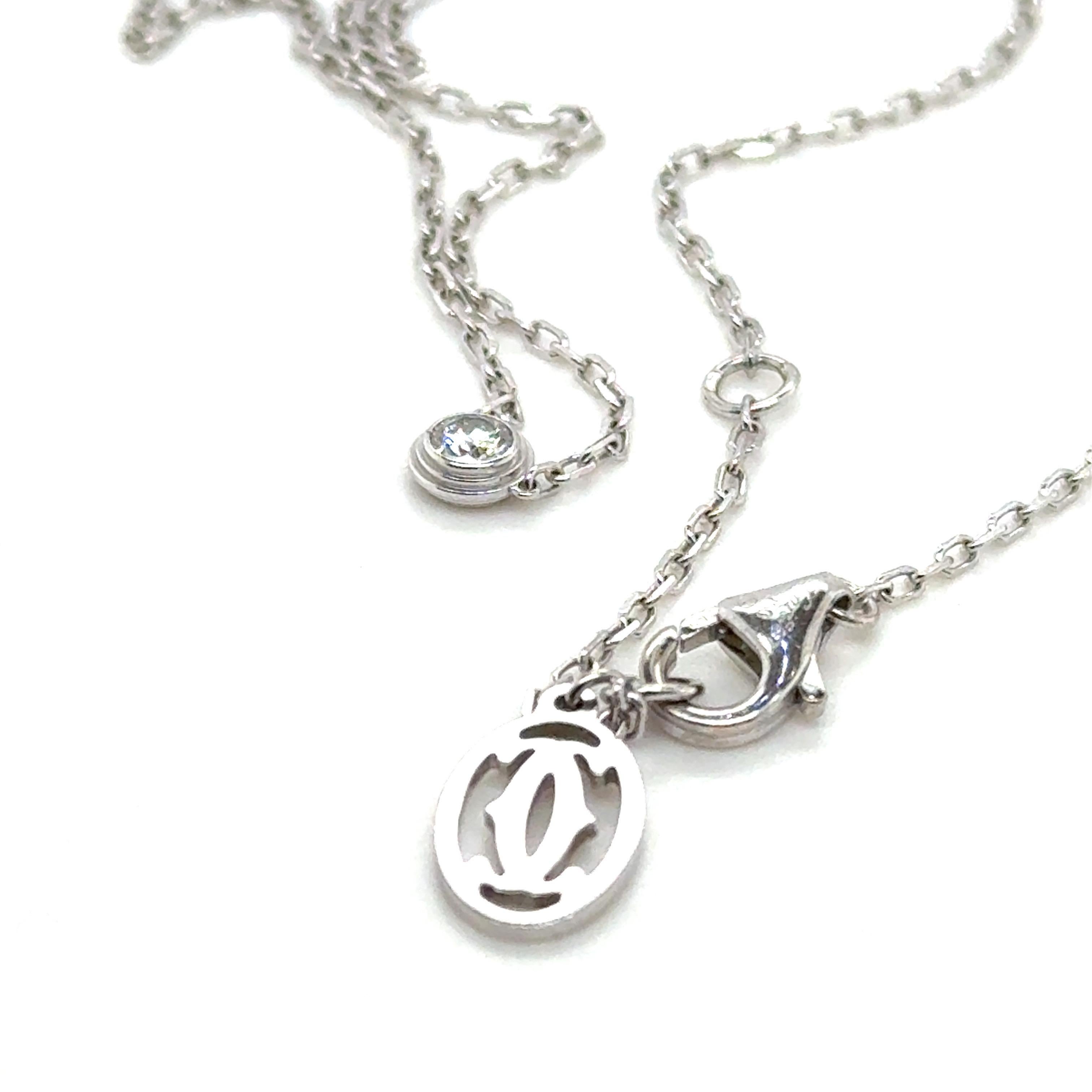 Cartier, D’ amour , A Diamond Pendant Necklace 18K White Gold For Sale 1