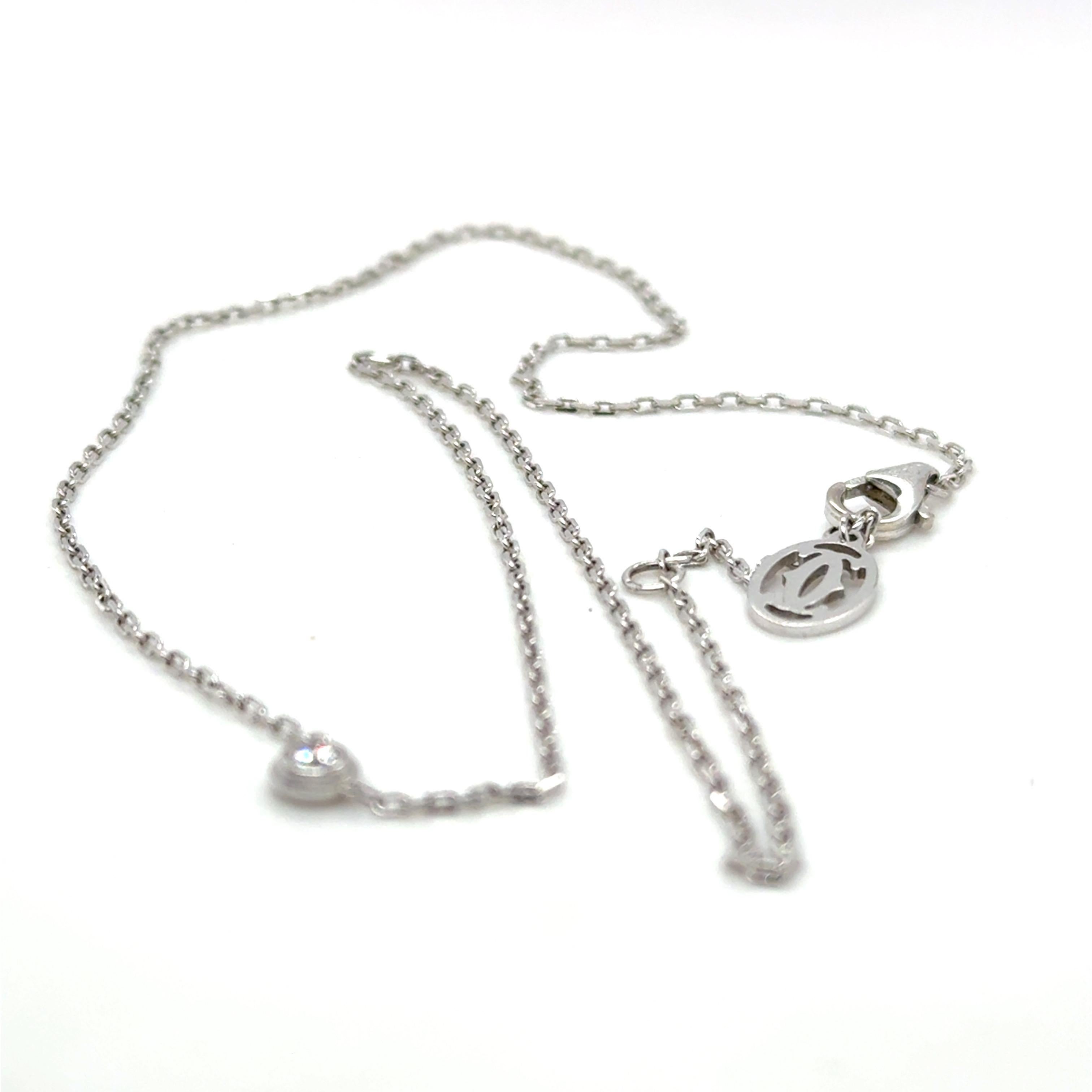 Cartier, D’ amour , A Diamond Pendant Necklace 18K White Gold For Sale 3
