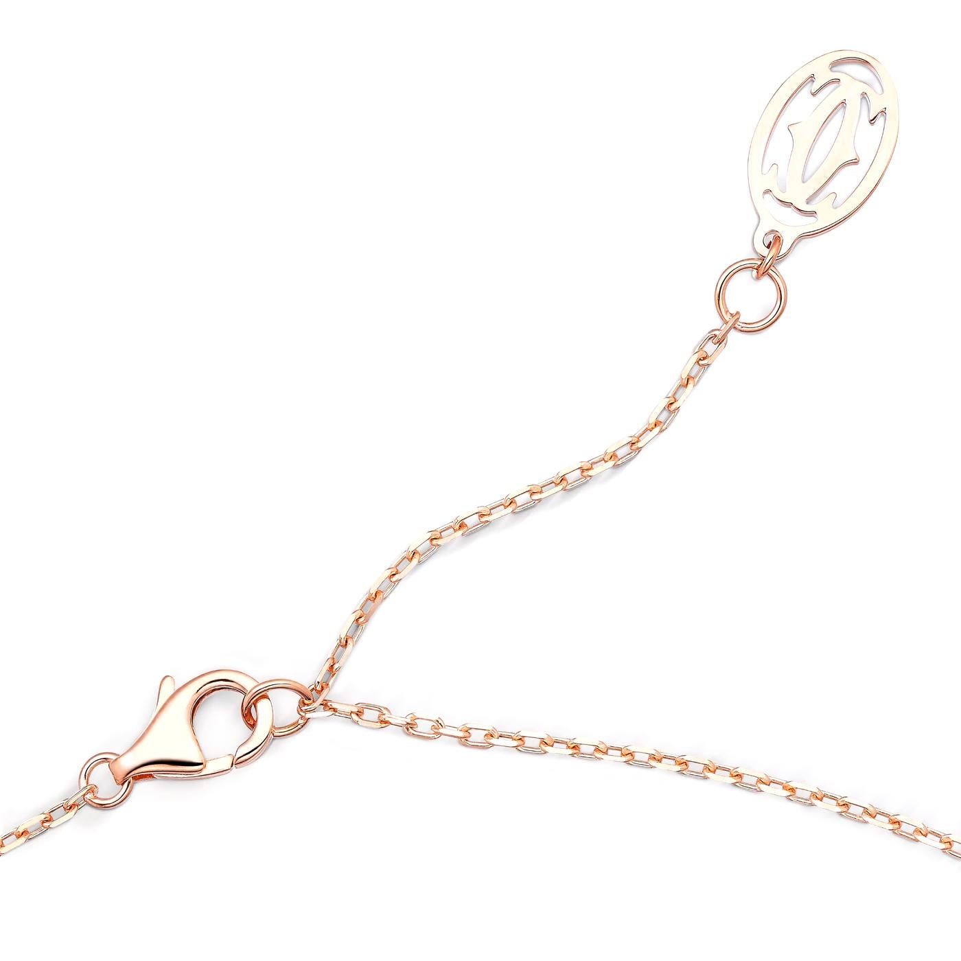 Round Cut Cartier D'Amour 0.09ct Diamond Small Model Pendant Necklace 18K Rose Gold For Sale