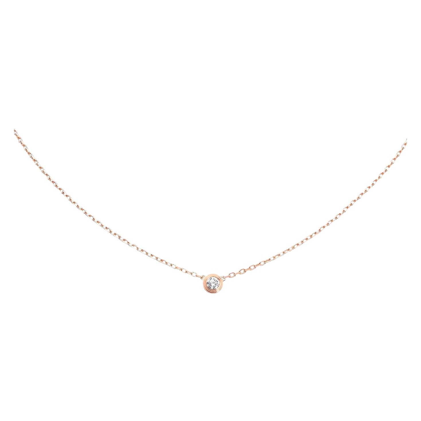 Cartier D'Amour Collier pendentif petit modèle en or rose 18 carats avec diamants 0,09 carat en vente