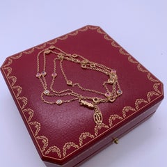 Cartier d'Amour 18K Rose Gold Diamond and Pink Sapphire Station Long Necklace