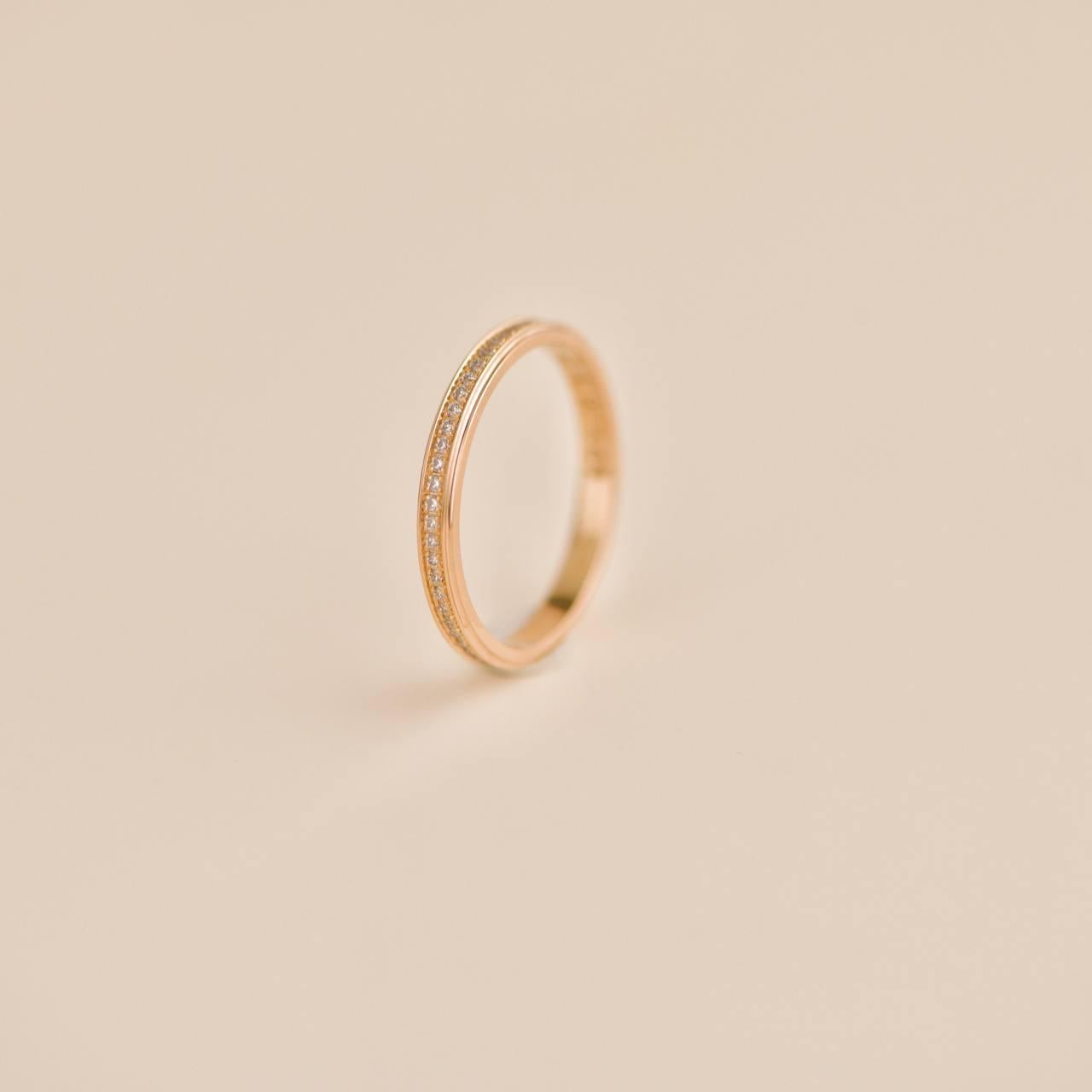Cartier D'Amour 18k Rose Gold Diamond Wedding Ring Size 51 For Sale 1