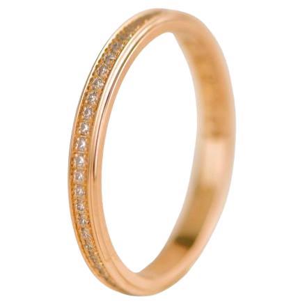 Cartier D'Amour 18k Rose Gold Diamond Wedding Ring Size 51