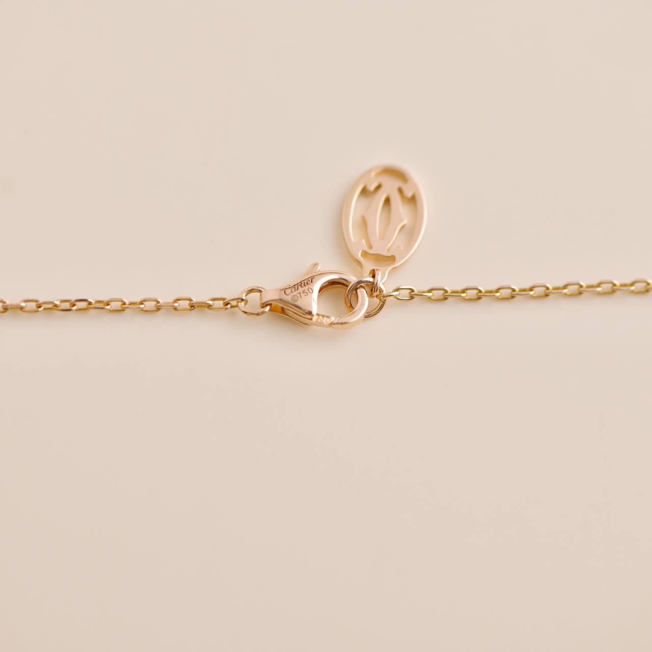 Women's or Men's Cartier D'AMOUR 18K Rose Gold Pink Sapphire Pendant Necklace For Sale