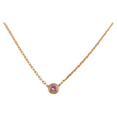 Cartier D'AMOUR 18K Rose Gold Pink Sapphire Pendant Necklace
