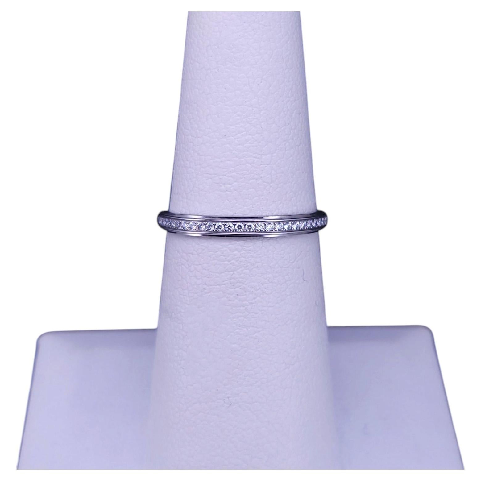 Cartier D'Amour 2.3mm Platinum Diamond Wedding Band Ring en venta
