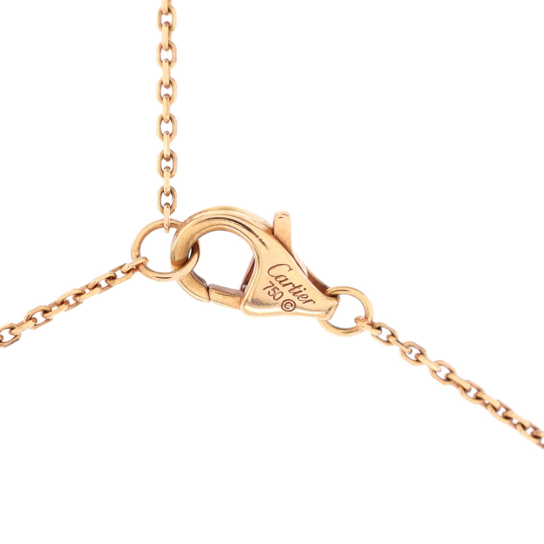 Women's Cartier D'amour 6 Diamonds Station Necklace 18k Rose Gold and Diamonds