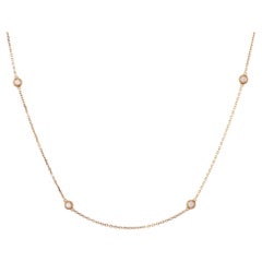 Cartier D'amour 6 Diamonds Station Necklace 18k Rose Gold and Diamonds