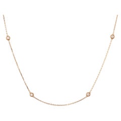 Cartier D'amour 6 Diamonds Station Necklace 18k Rose Gold and Diamonds