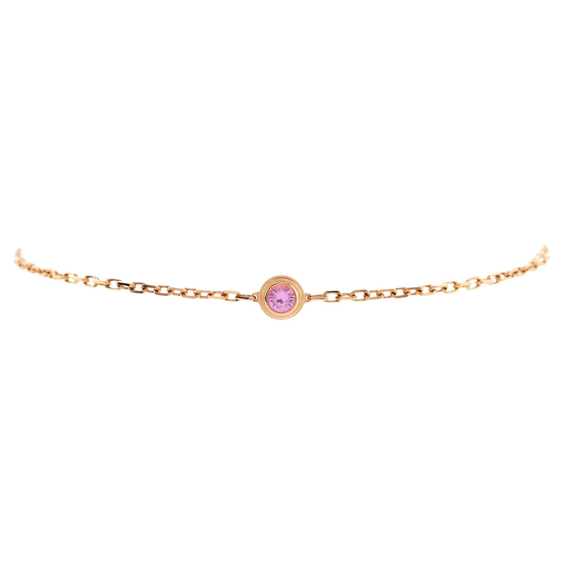 Cartier D'Amour Bracelet 18K Rose Gold with Pink Sapphire