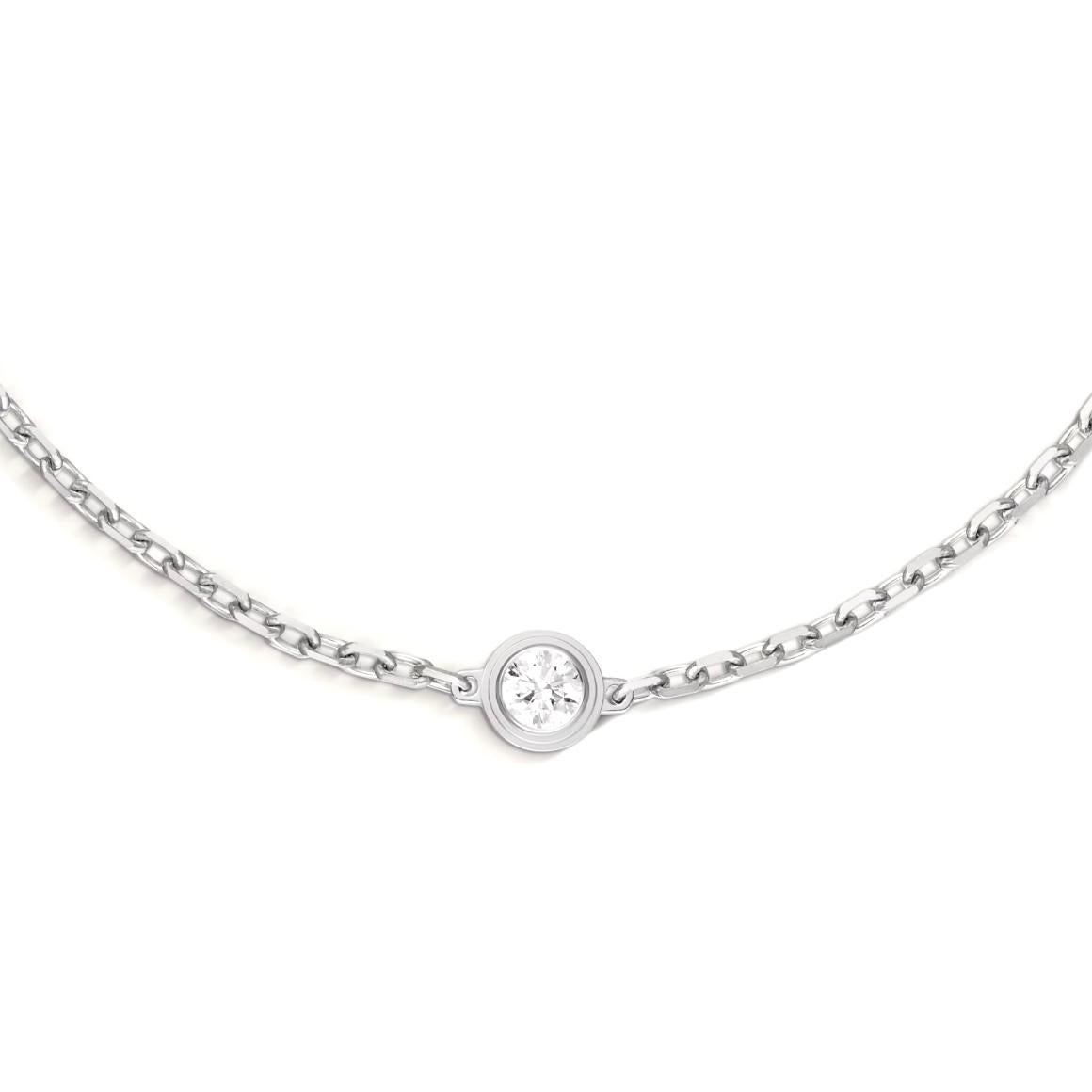 Designer: Cartier

Collection: d’Amour

Model Number: 0158329

Style: Bracelet

Metal: White Gold

Metal Purity: 18K

Stone: Diamond

Total Carat Weight: 0.04 ct

Length: 165 to 185 mm

Includes:  2 Year Brilliance Jewels Warranty

               