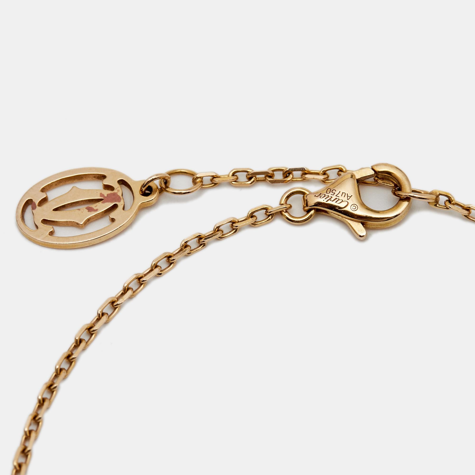 Rose Cut Cartier D'Amour Diamond 18k Rose Gold Small Model Bracelet