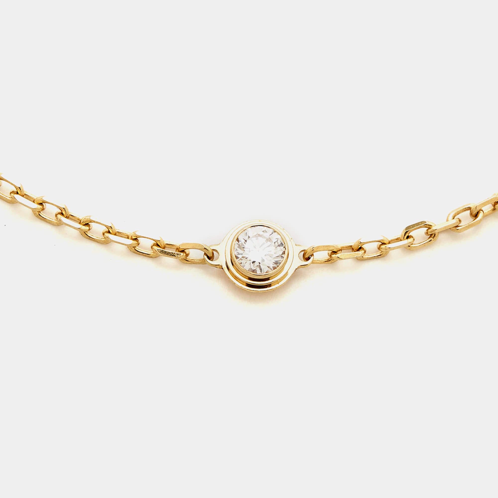 Contemporary Cartier D'Amour Diamond 18k Yellow Gold Small Model Bracelet