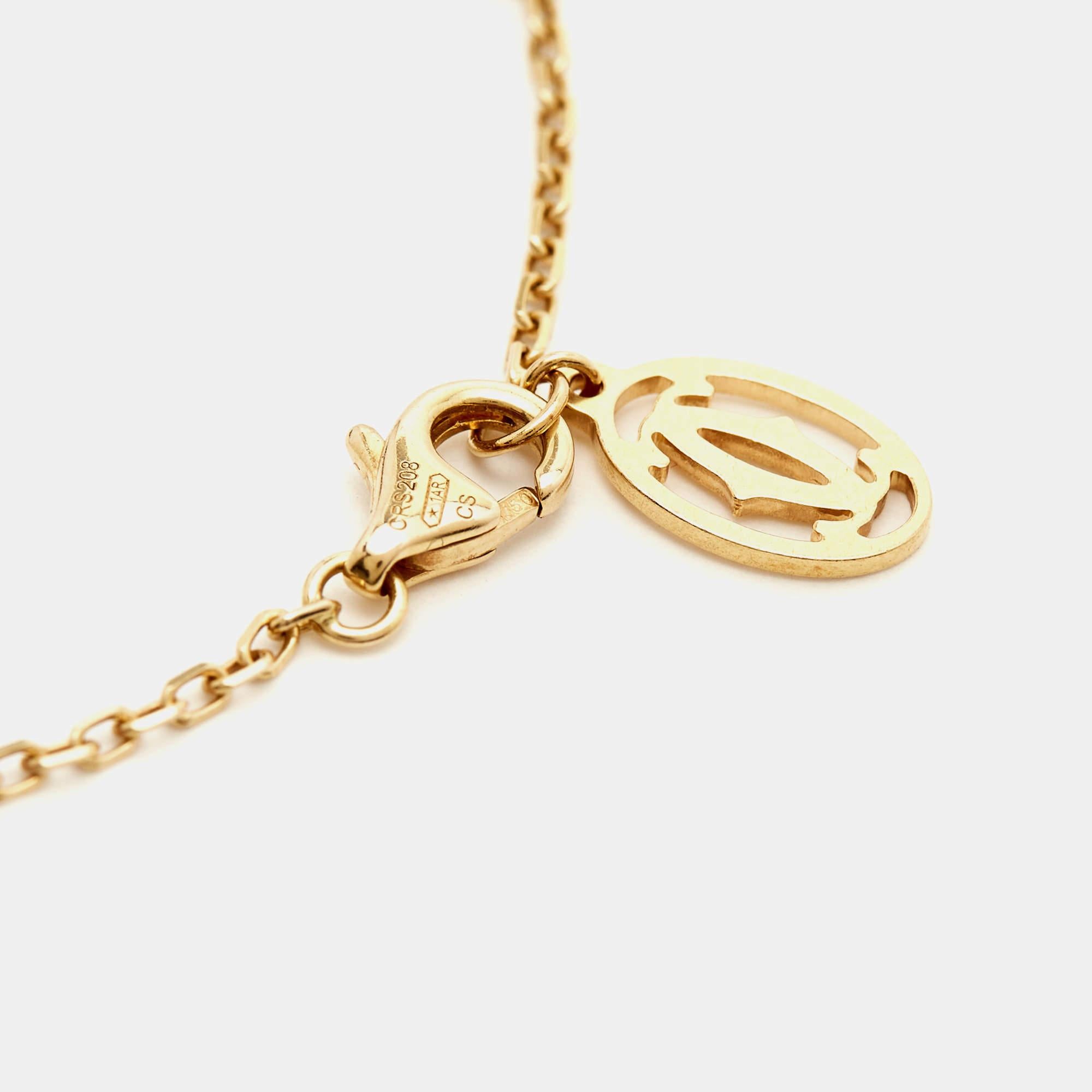 Cartier D'Amour Diamond 18k Yellow Gold Small Model Bracelet In Good Condition In Dubai, Al Qouz 2