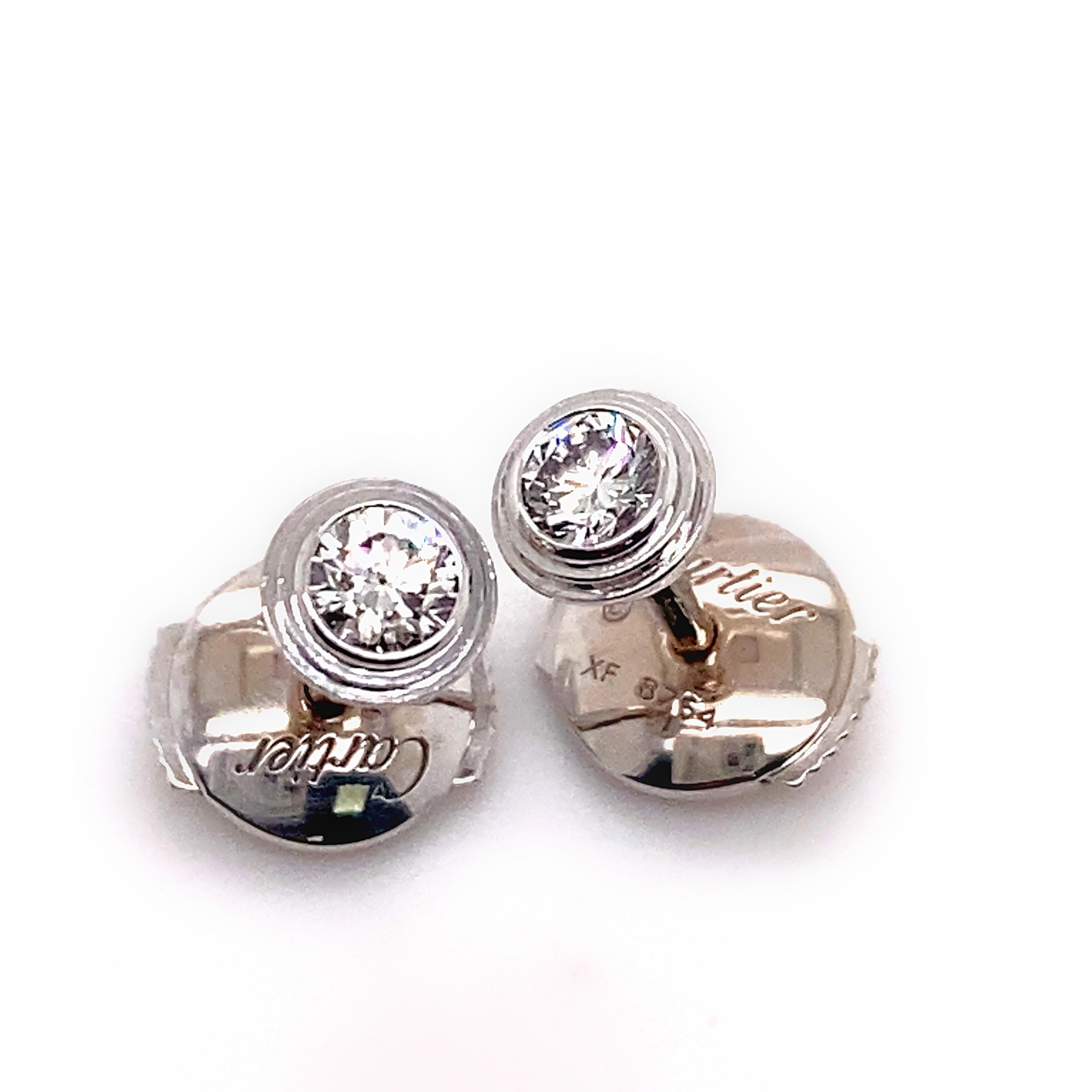 Cartier D'Amour Diamond Bezel /set Earrings Medium 18kt White Gold 2