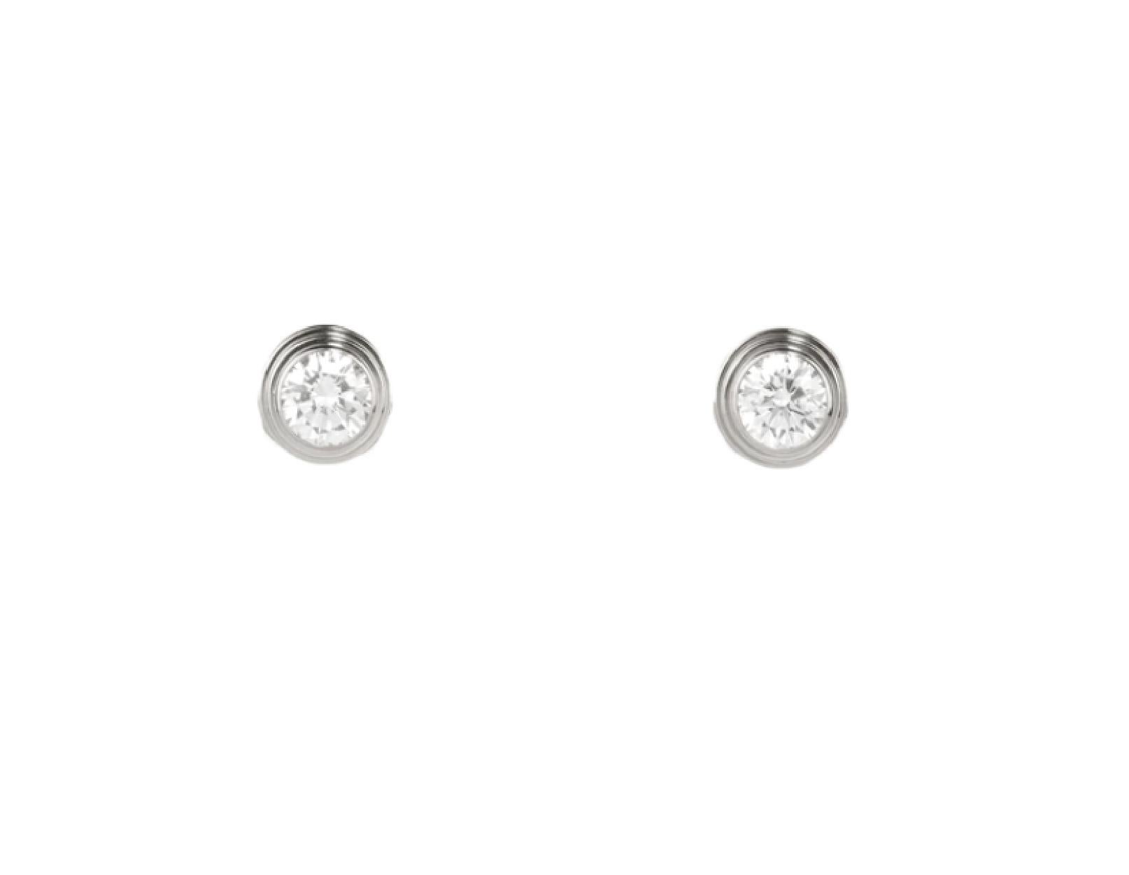 Cartier D'Amour Diamond Bezel /set Earrings Medium 18kt White Gold 5