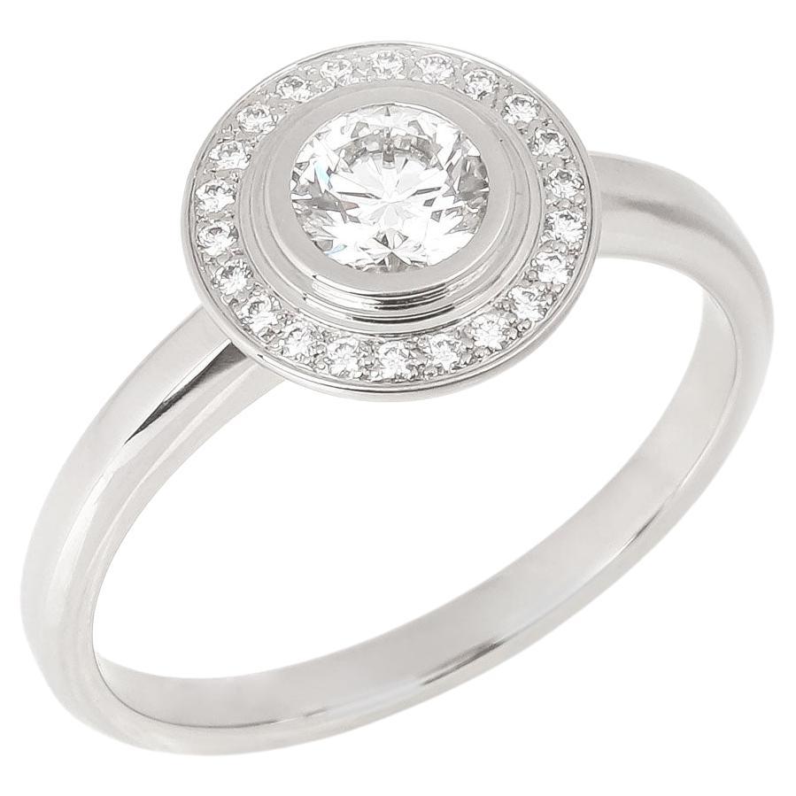Cartier Diamond Halo Design Platinum D'amour Ring For Sale