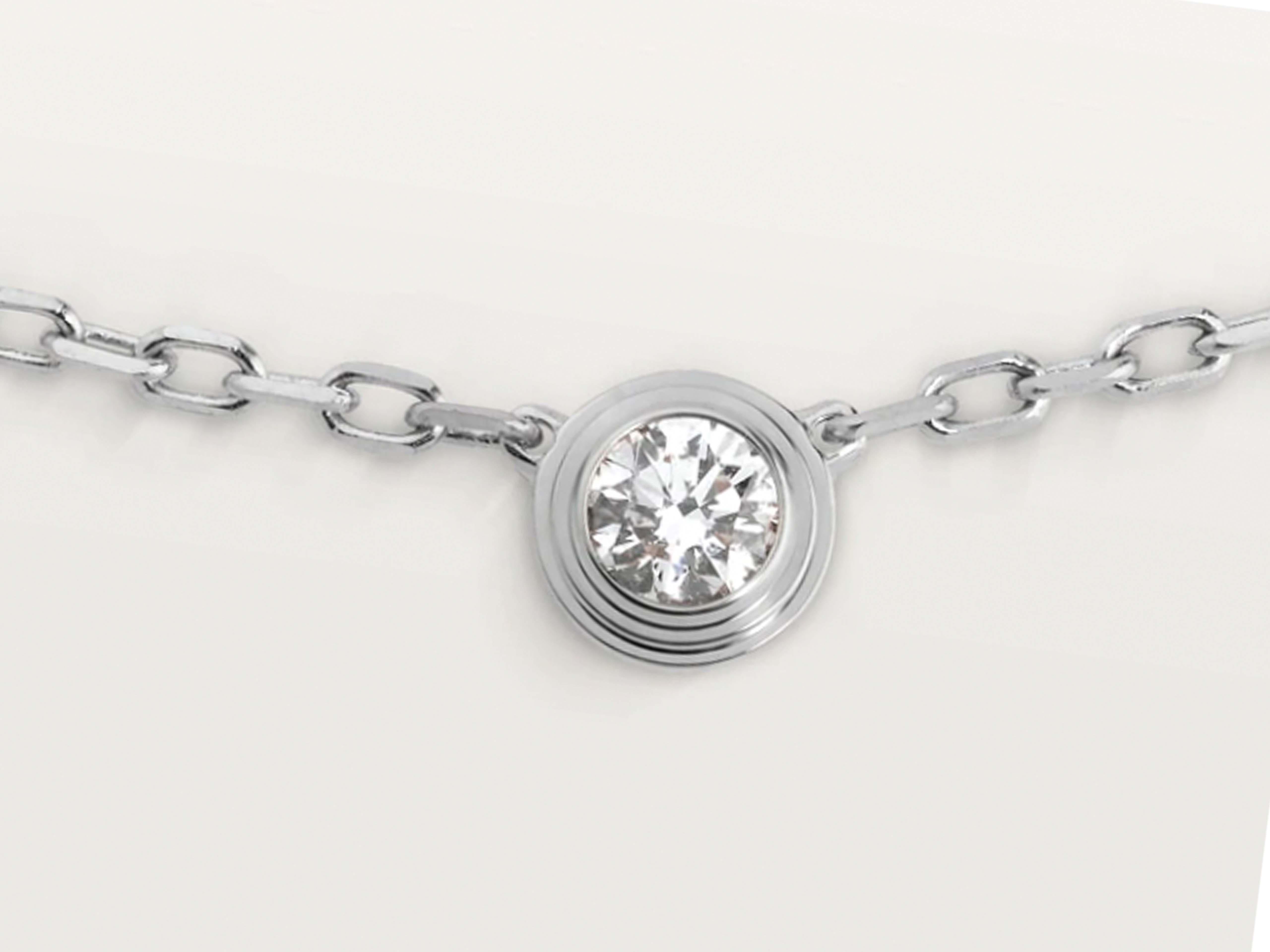 Brilliant Cut Cartier D'amour Diamond Necklace in 18k White Gold