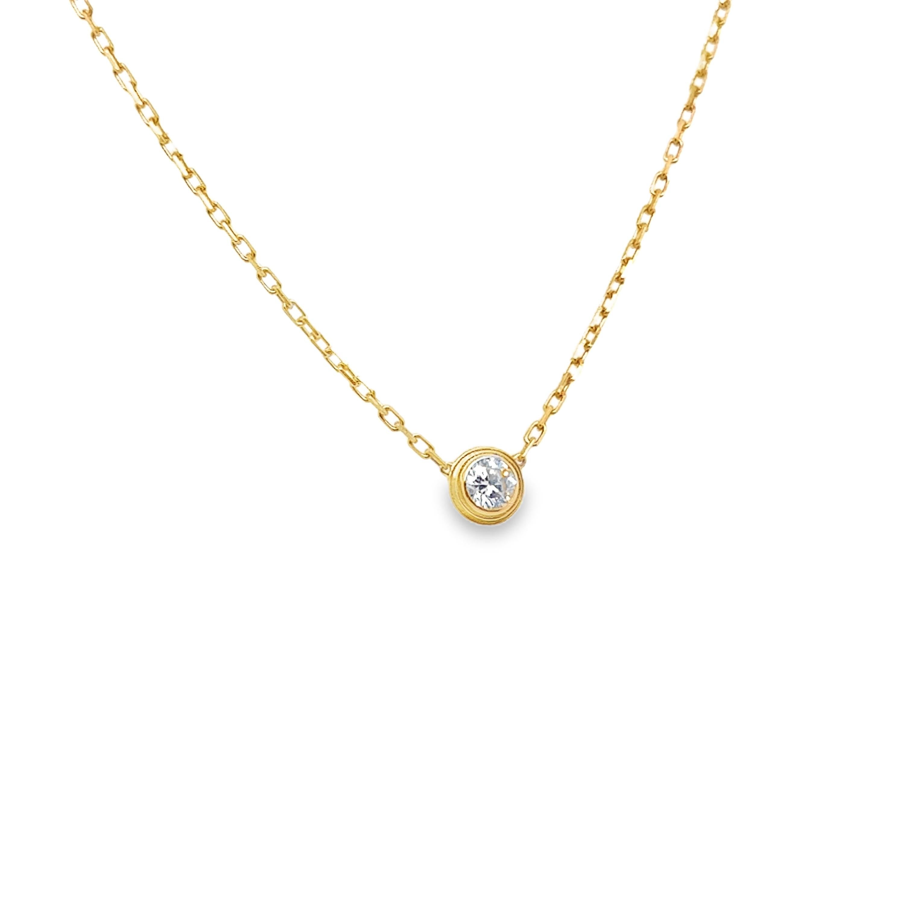 Women's or Men's Cartier D'Amour Diamond Pendant Necklace 18K Yellow Gold Large Model