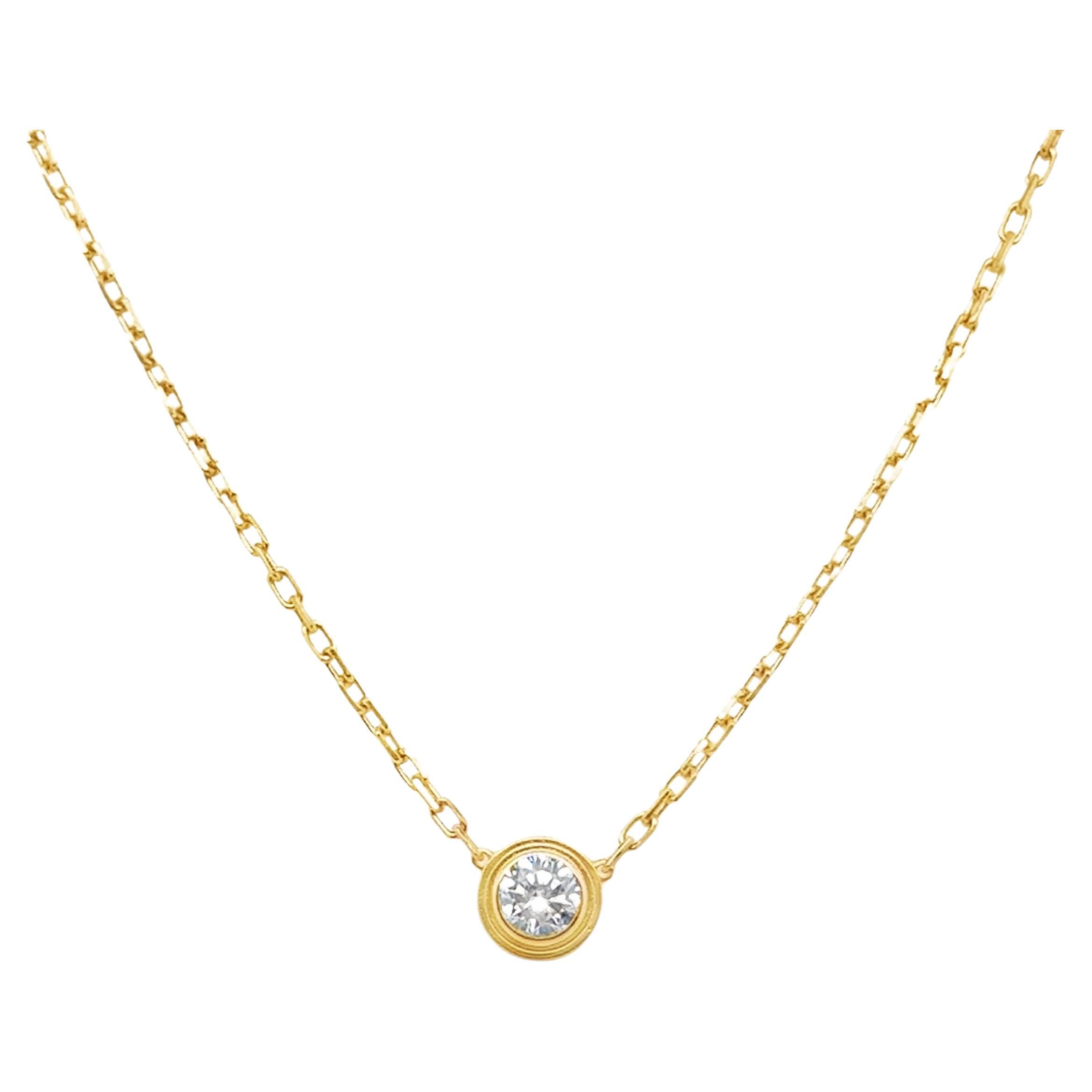 Cartier D'Amour Diamond Pendant Necklace 18K Yellow Gold Large Model