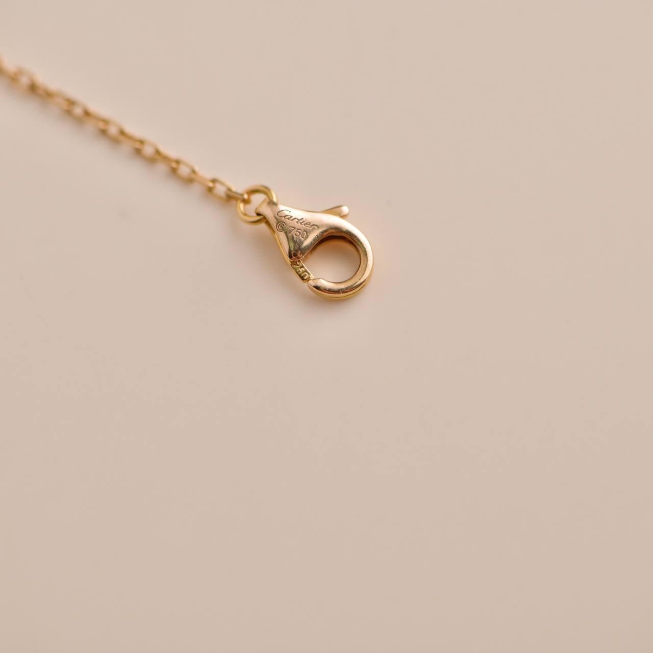 Women's or Men's Cartier D'AMOUR Diamond Small Model Rose Gold Pendant Necklace For Sale