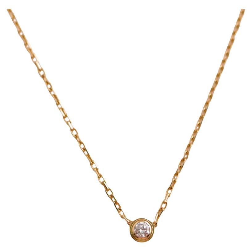 Cartier D'AMOUR Diamond Small Model Rose Gold Pendant Necklace For Sale