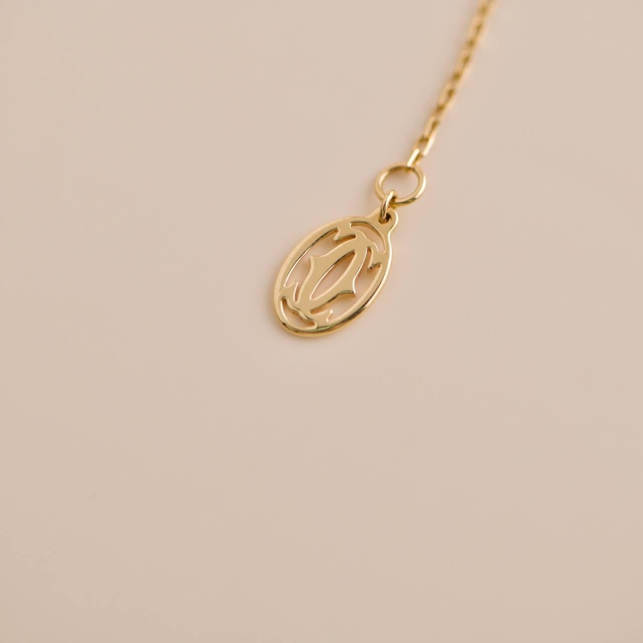 Cartier D'AMOUR Diamond Small Model Yellow Gold Pendant Necklace In Excellent Condition For Sale In Banbury, GB