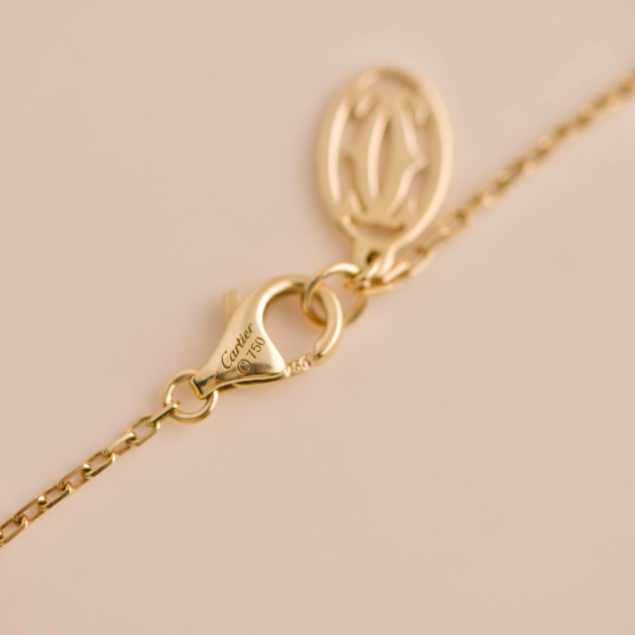 Brilliant Cut Cartier D'AMOUR Diamond Small Model Yellow Gold Pendant Necklace