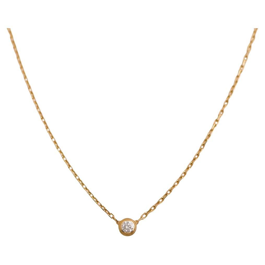 Cartier D'AMOUR Diamond Small Model Yellow Gold Pendant Necklace