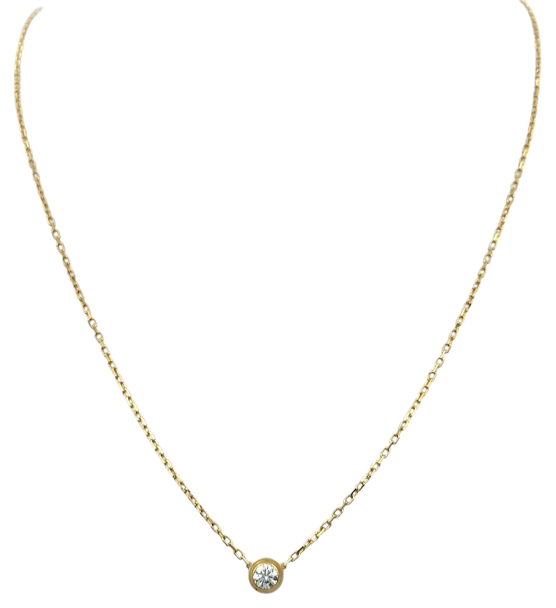 Contemporary Cartier D'Amour Diamond Solitaire Pendant Necklace Large Model in 18 Karat Gold